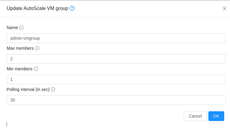 Update AutoScale VM Group.