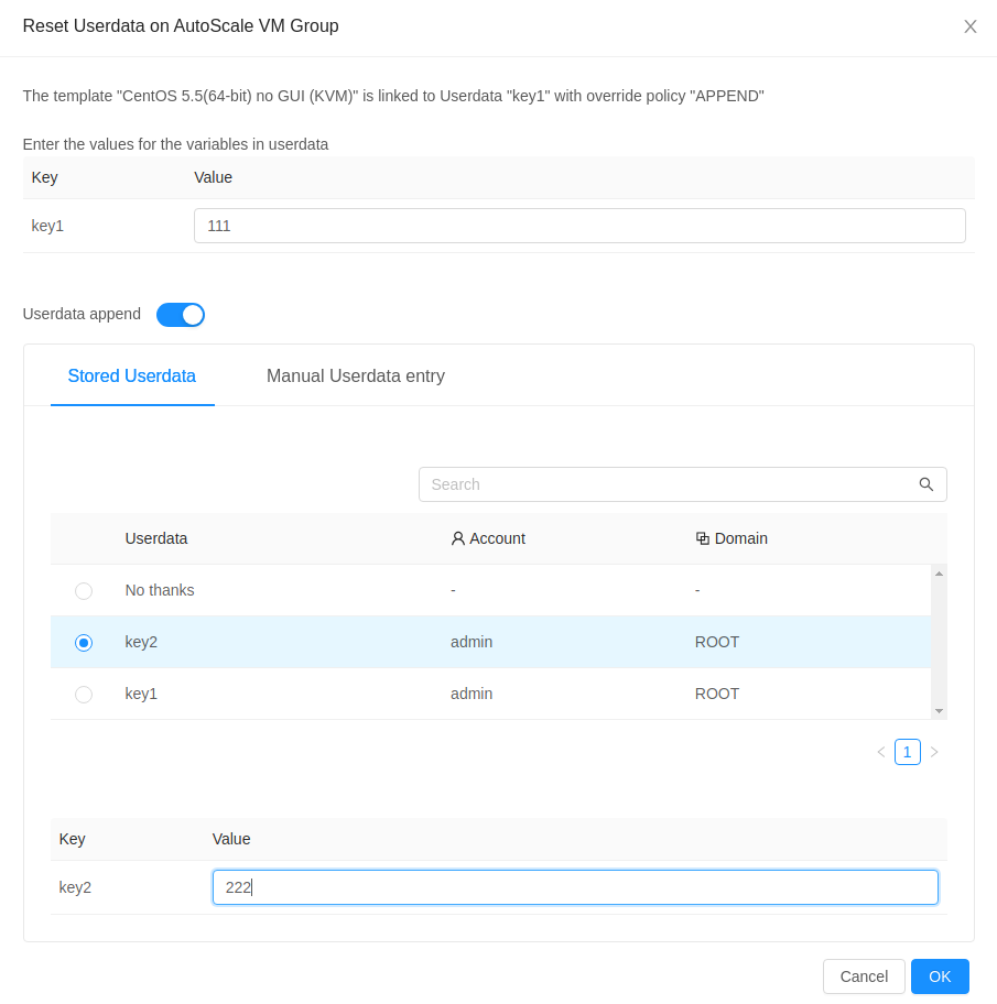 Reset Userdata in AutoScale VM Profile.