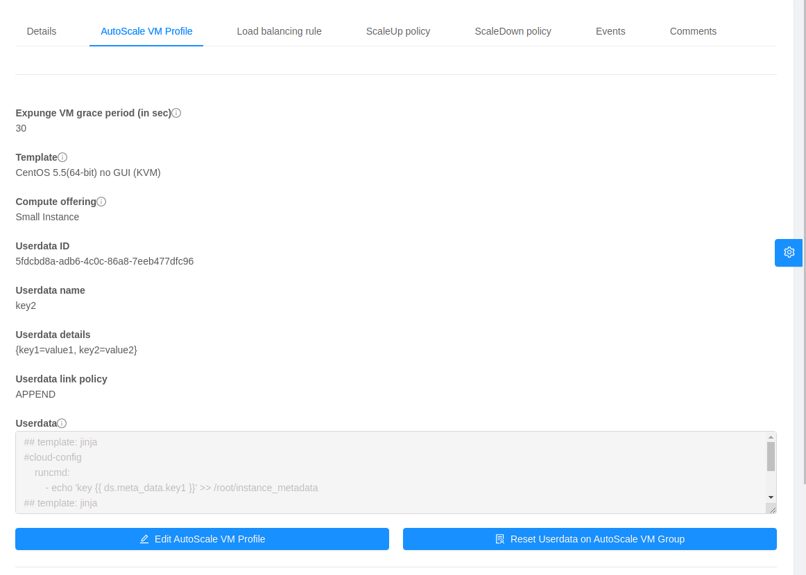 AutoScale VM Profile.