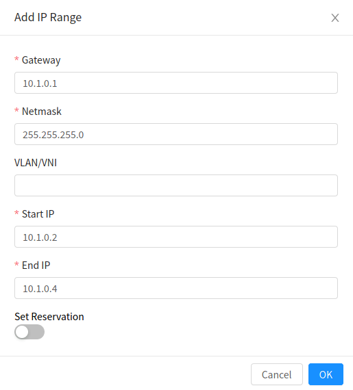 adding an IP range to a network.