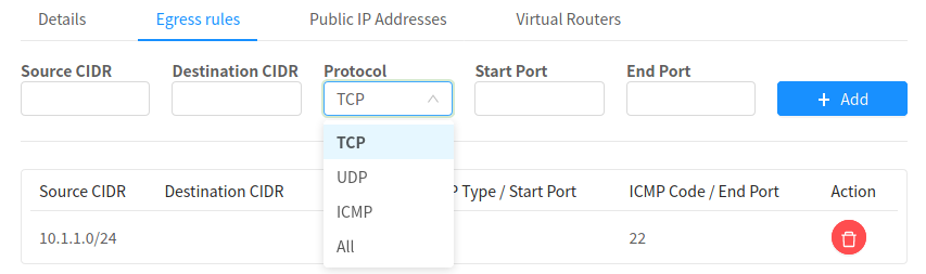 adding an egress firewall rule.