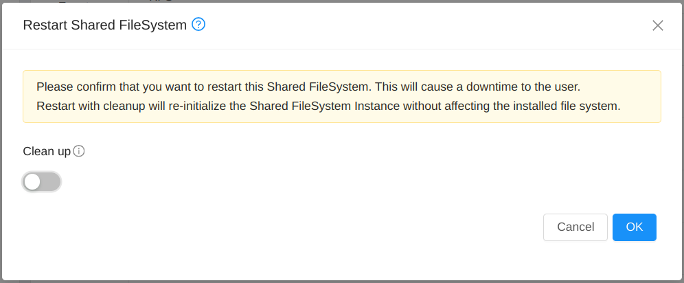 Restart Shared FileSystem