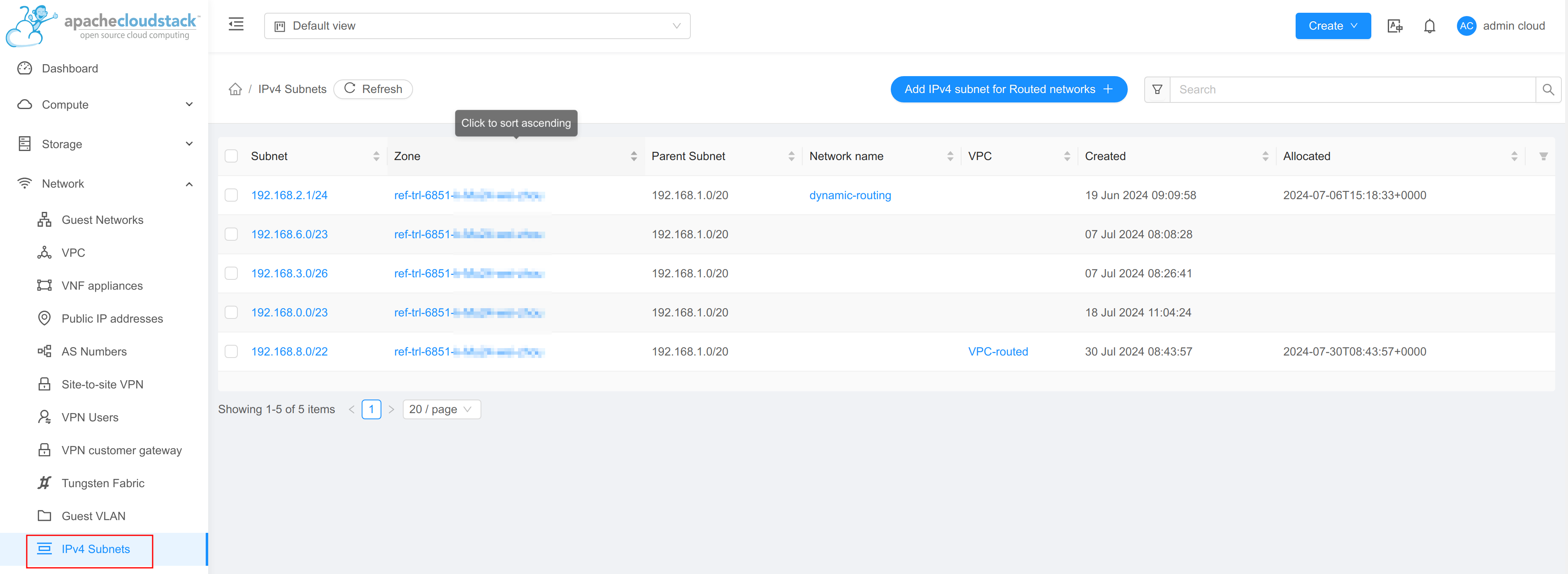 Manage IPv4 subnets for guest networks