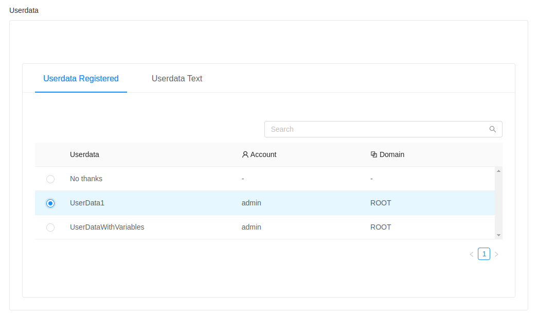 Provide userdata id or userdata text dialog box