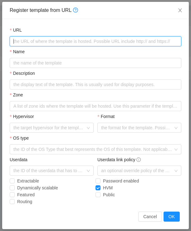 Linking userdata to template/ISO
