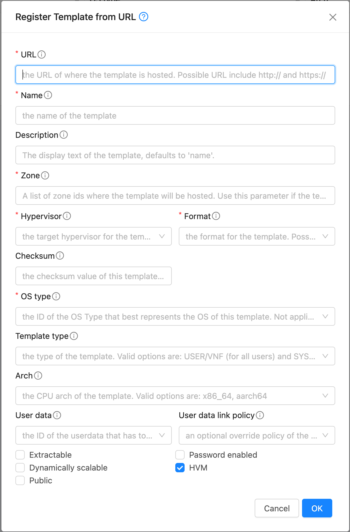 Linking user data to template/ISO