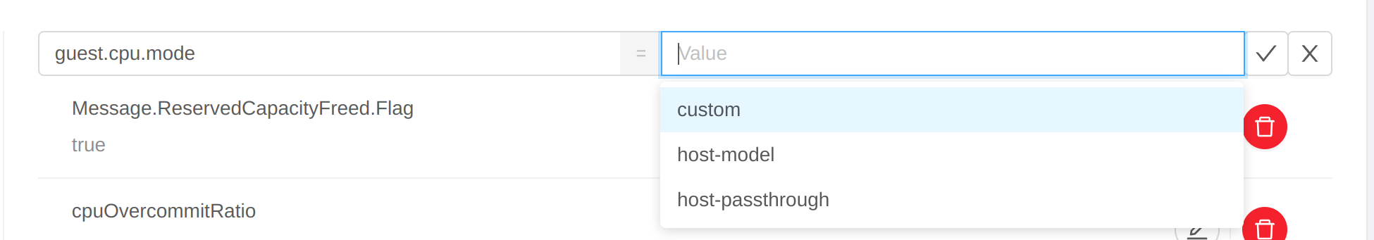List of possible KVM guest CPU models