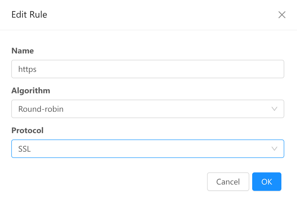 Update protocol of load balancer rule to SSL.