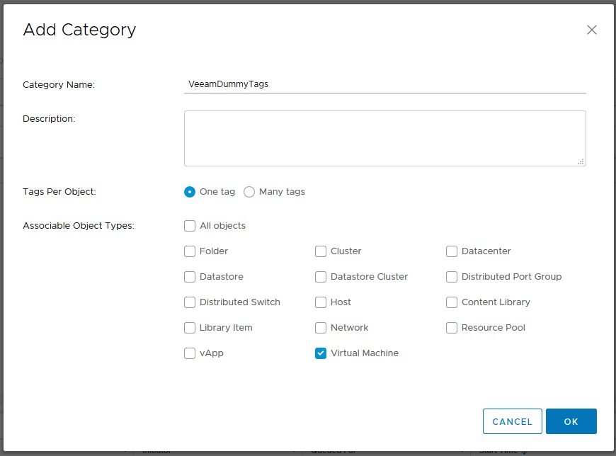 Create Tag Category.