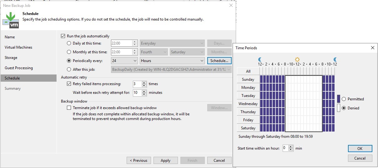 Set recurring SLA schedule.